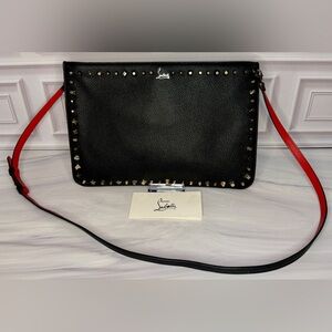Christian Louboutin Loubiclutch Studded Leather 2-Way Bag | Dust Bag & Shop Bag